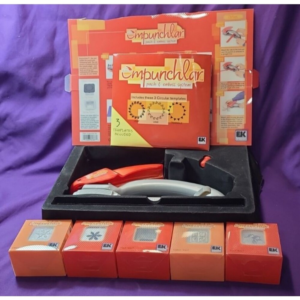 Empunchlar Punch and Emboss System Scrapbooking Embossing Stamp and 5 Dies